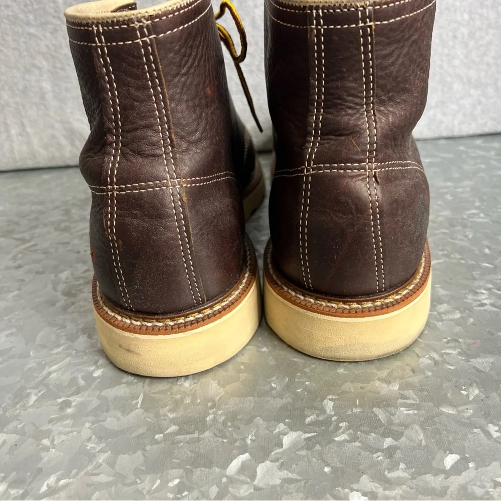 Thorogood American Heritage 6" Safety Toe Work Boot Max Wear Wedge Brown Leather - Picture 7 of 16